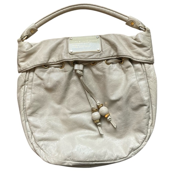 Marc by Marc Jacobs Cream Leather Hobo Workwear Shoulder Bag - Picture 1 of 7
